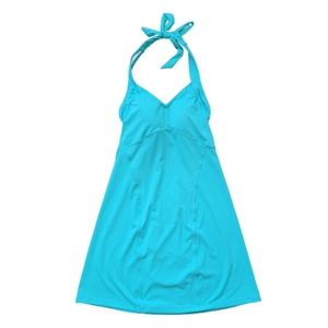 NWOT Athleta Helena Halter Swim Dress Aqua Blue Size XXS
